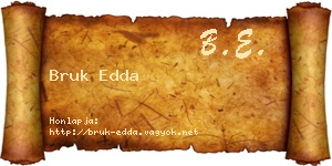 Bruk Edda névjegykártya